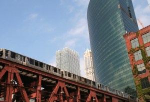 Le métro (ou tram) aérien, à Chicago.