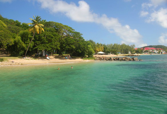 Une belle plage sur l'île Pigeon, Sainte-Lucie