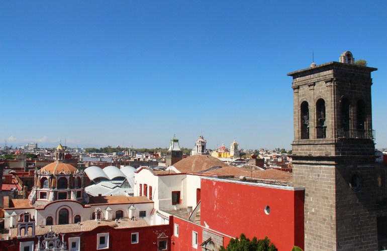 Vue du quartier historique, à Puebla