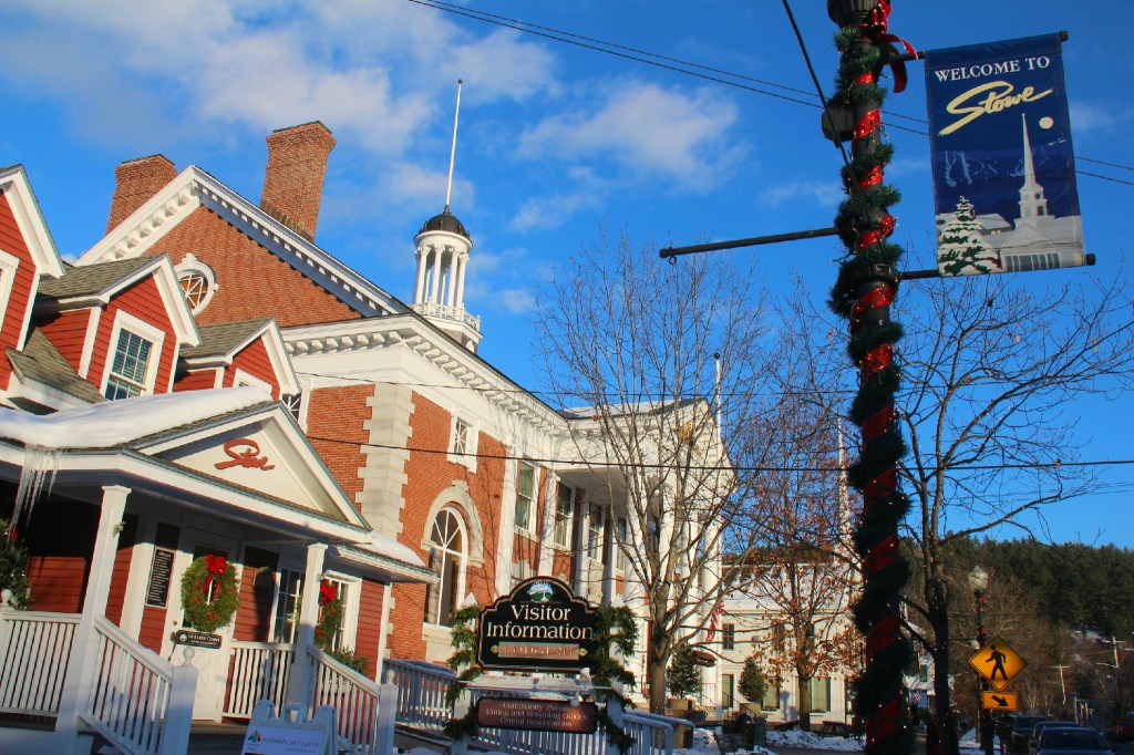 Sur la rue principale de Stowe, Vermont.